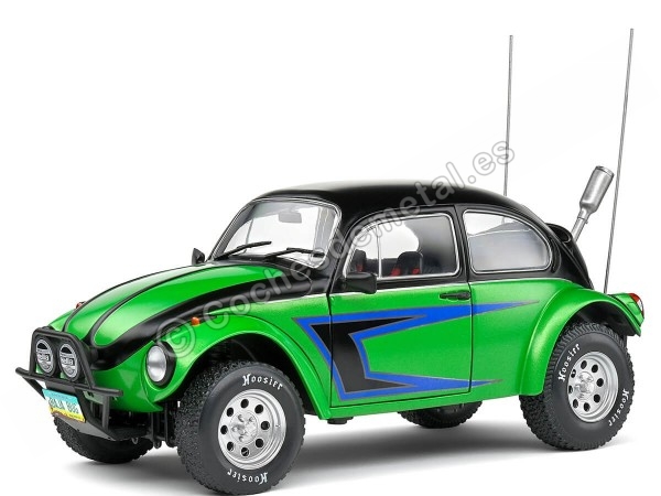 1976 Volkswagen VW Beetle Escarabajo "Baja Bug" Verde/Negro Decorado 1:18 Solido S1809603