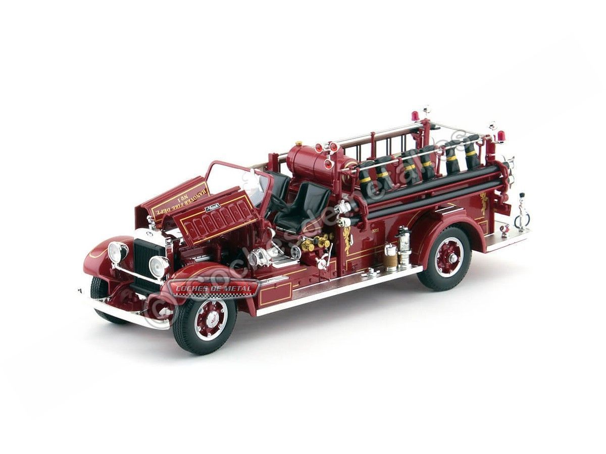 1935 Mack Type 75BX Camión de bomberos Rojo 1:24 Lucky Diecast 20098