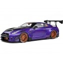 2022 Nissan GT-R (R35) Liberty Walk Kit Type 2 "Purplezilla" Púrpura Metalizado/Negro 1:18 Solido S1805812