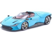 Cochesdemetal.es 2022 Ferrari Daytona SP3 + Vitrina Baby Blue 1:18 Bburago Signature Series 16920