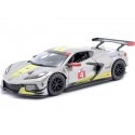 2020 Chevrolet Corvette C8.R 6.2L V8 Nº4 Presentation Car Plateado/Amarillo 1:24 Bburago 18-28024