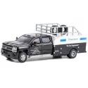 2018 Chevrolet Silverado 3500 Servicio Michelin + Ruedas "Dually Drivers Series 12" Negro/Blanco 1:64 Greenlight 46120C