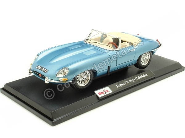 1961 Jaguar Type "E" Cabriolet Azul Metalizado 1:18 Maisto 30165