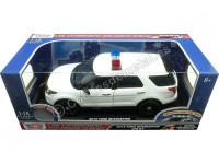 2015 Ford Interceptor Utility Con Luces y Sonido Blanco 1:18 Motor Max 73995