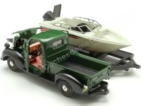 1941 Plymouth Pickup Verde/Negro + Remolque Con Barco 1:24 Motor Max 73278-76012