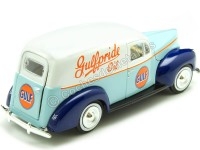 1940 Ford Sedan Gulf Delivery Azul/Azul/Blanco Decorado 1:24 Motor Max 79661