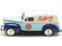 1940 Ford Sedan Gulf Delivery Azul/Azul/Blanco Decorado 1:24 Motor Max 79661