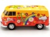 1967 Volkswagen Type 2 T1 Panel Van Flower Power Naranja/Rojo Decorado 1:24 Motor Max 79563