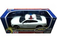 2011 Dodge Charger Pursuit Con Luces y Sonido Blanco 1:24 Motor Max...