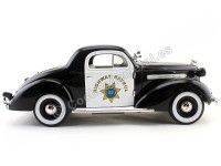 Cochesdemetal.es 1936 Pontiac Deluxe "Police Car" Negro-Blanco 1:18 Signature Models 18140