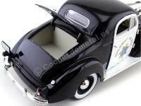 Cochesdemetal.es 1936 Pontiac Deluxe "Police Car" Negro-Blanco 1:18 Signature Models 18140