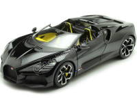 2023 Bugatti W16 Mistral Convertible Negro/Amarillo 1:18 Bburago 11051