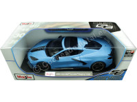 2020 Chevrolet Corvette Stingray Coupe High Wing Azul Cian Decorado 1:18 Maisto 31455AE