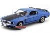 Cochesdemetal.es 1969 Ford Mustang Boss 302 Azul/Negro 1:18 Welly 12516