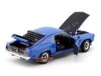 Cochesdemetal.es 1969 Ford Mustang Boss 302 Azul/Negro 1:18 Welly 12516