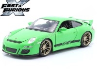Cochesdemetal.es 2007 Porsche 911 (997) GT3 Fast X (Fast & Furious 10) Verde 1:24 Jada Toys 34919