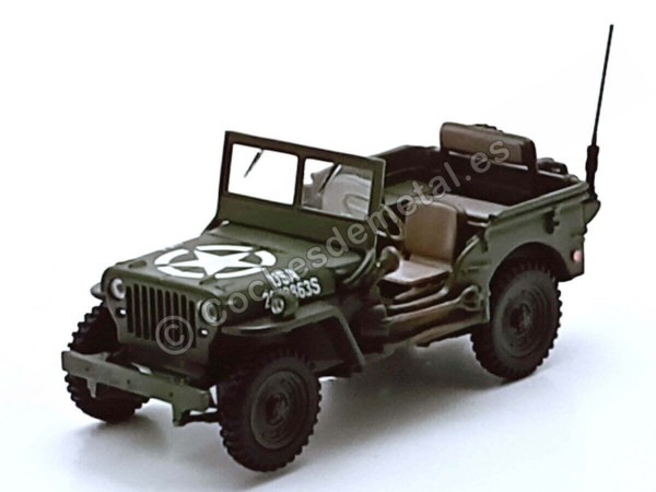 1943 Jeep Willys Ejército Americano Verde Militar 1:43 IXO Models C...