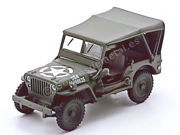 Jeep Willys 1941 Militar Verde Caqui - Réplica 1:43 Cararama
