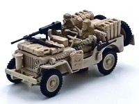 Jeep Willys Militar Armado en Verde Caqui - Réplica 1:43 Cararama