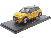 2016 New Mini Cooper S Hatchback Review Naranja / Negro 1:18 Welly 18050