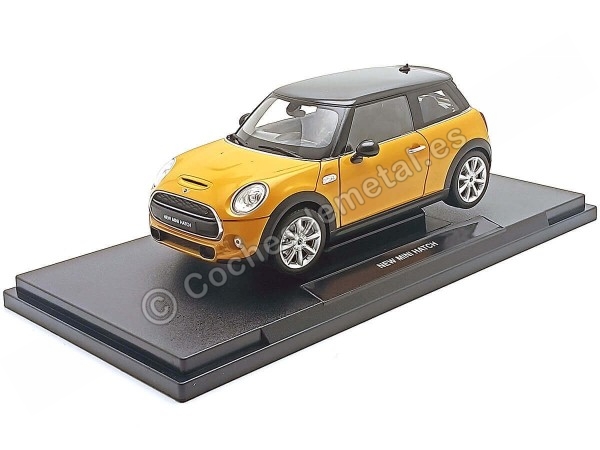 2016 New Mini Cooper S Hatchback Review Naranja/Negro 1:18 Welly 18050