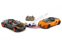 Cochesdemetal.es 2014 Bugatti Veyron 16.4 Grand Sport Vitesse Blanco-Azul 1:18 Rastar 43900