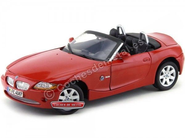 Cochesdemetal.es 2002 BMW Z4 3.0i Roadster Rojo 1:18 Motor Max 73144