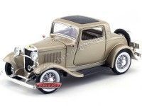 Cochesdemetal.es 1932 Ford 3-Windows Coupé Metallic Gold 1:18 Lucky Diecast 92248