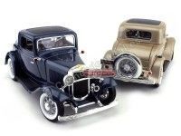 Cochesdemetal.es 1932 Ford 3-Windows Coupé Metallic Gold 1:18 Lucky Diecast 92248