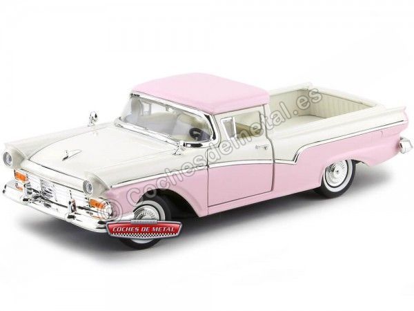 Cochesdemetal.es 1957 Ford Ranchero Rosa/Beige 1:18 Lucky Diecast 92208