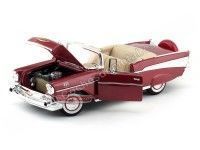 Cochesdemetal.es 1957 Chevrolet Bel Air Convertible Granate 1:18 Lucky Diecast 92108