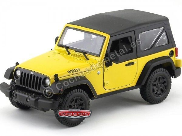 Cochesdemetal.es 2014 Jeep Wrangler 3.6L Amarillo-Negro 1:18 Maisto 31676