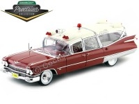 Cochesdemetal.es 1959 Cadillac Ambulancia Red and White 1:18 GreenLight Precision Collection PC18001