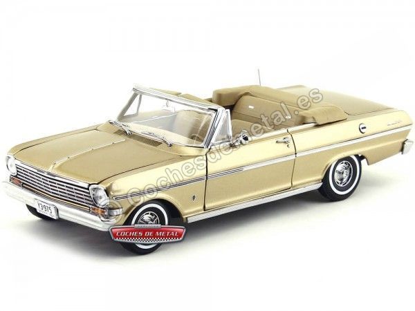 Cochesdemetal.es 1963 Chevrolet Nova Open Convertible Saddle Tan 1:18 Sun Star 3975