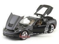 Cochesdemetal.es 2014 Chevrolet Corvette C7 Stingray Police Car Negro Mate 1:18 Maisto Premiere 36212