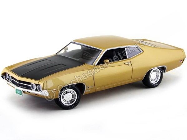 Cochesdemetal.es 1970 Ford Torino Cobra 429-4V Bright Gold 1:18 Auto World AMM1039