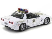 Cochesdemetal.es 2005 Chevrolet Corvette C6 State Trooper Blanco 1:18 Maisto 31383