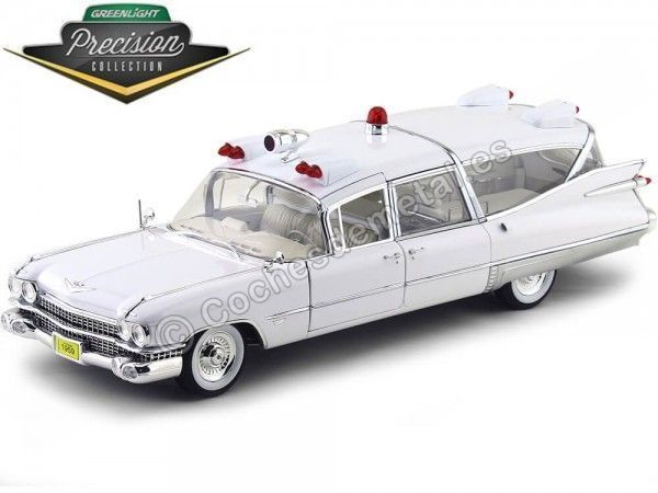 Cochesdemetal.es 1959 Cadillac Ambulancia White 1:18 GreenLight Precision Collection PC18004