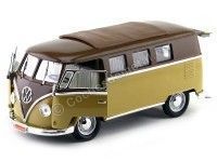 Cochesdemetal.es 1962 Volkswagen Microbus Combi Type 2 T1 Marron-Gold 1:18 Lucky Diecast 92328