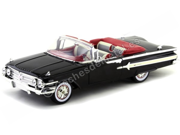 Cochesdemetal.es 1960 Chevrolet Impala Cabriolet Negro 1:18 Motor Max 73110