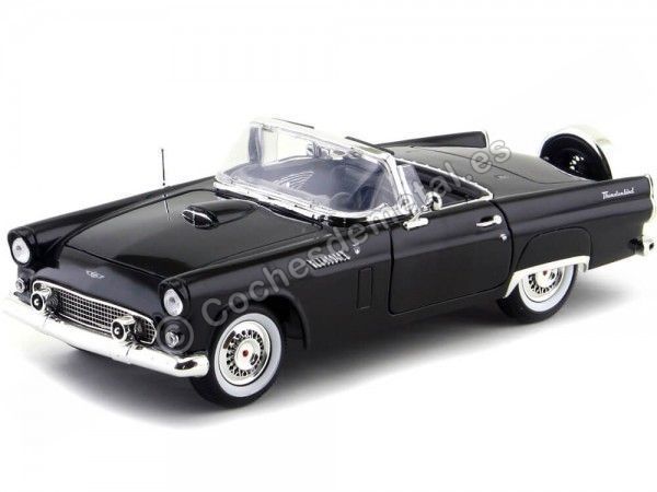 Cochesdemetal.es 1956 Ford Thunderbird Convertible Negro 1:18 Motor Max 73173