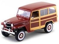 Cochesdemetal.es 1955 Jeep Willys Station Wagon Rojo-Madera 1:18 Lucky Diecast 92858
