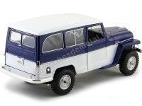 Cochesdemetal.es 1955 Jeep Willys Station Wagon Azul-Blanco 1:18 Lucky Diecast 92858