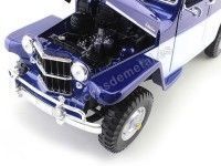 Cochesdemetal.es 1955 Jeep Willys Station Wagon Azul-Blanco 1:18 Lucky Diecast 92858