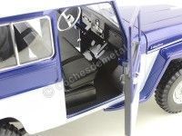 Cochesdemetal.es 1955 Jeep Willys Station Wagon Azul-Blanco 1:18 Lucky Diecast 92858