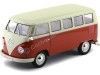 Cochesdemetal.es 1963 Volkswagen T1 Classical Microbus Rojo-Blanco 1:18 Welly 18054