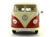 Cochesdemetal.es 1963 Volkswagen T1 Classical Microbus Rojo-Blanco 1:18 Welly 18054