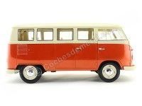 Cochesdemetal.es 1963 Volkswagen T1 Classical Microbus Rojo/Blanco 1:18 Welly 18054