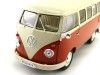 Cochesdemetal.es 1963 Volkswagen T1 Classical Microbus Rojo/Blanco 1:18 Welly 18054