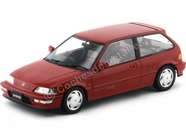 Cochesdemetal.es 1990 Honda Civic EF9 SiR VTEC Rojo 1:18 Triple-9 1800105